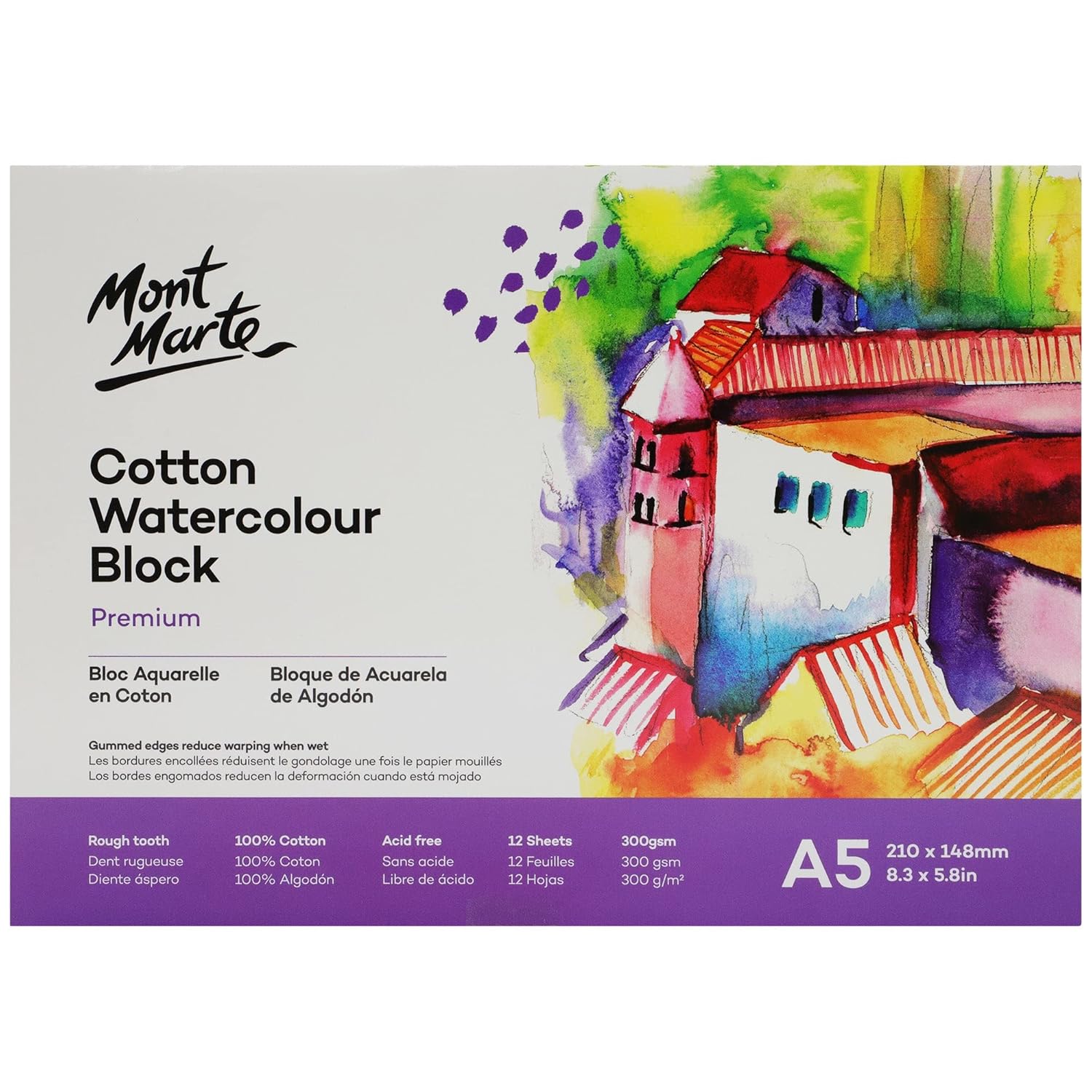 Mont Marte Cotton Watercolour Paper Block Premium
