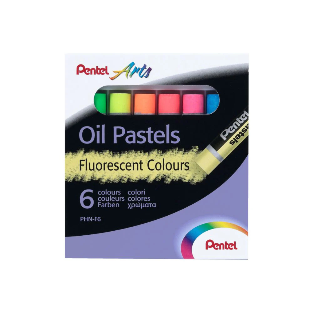 Pentel Oil Pastels Fluorescent Colours (Pack of 6)