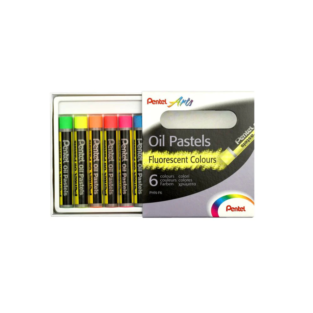 Pentel Oil Pastels Fluorescent Colours (Pack of 6) - Image 2