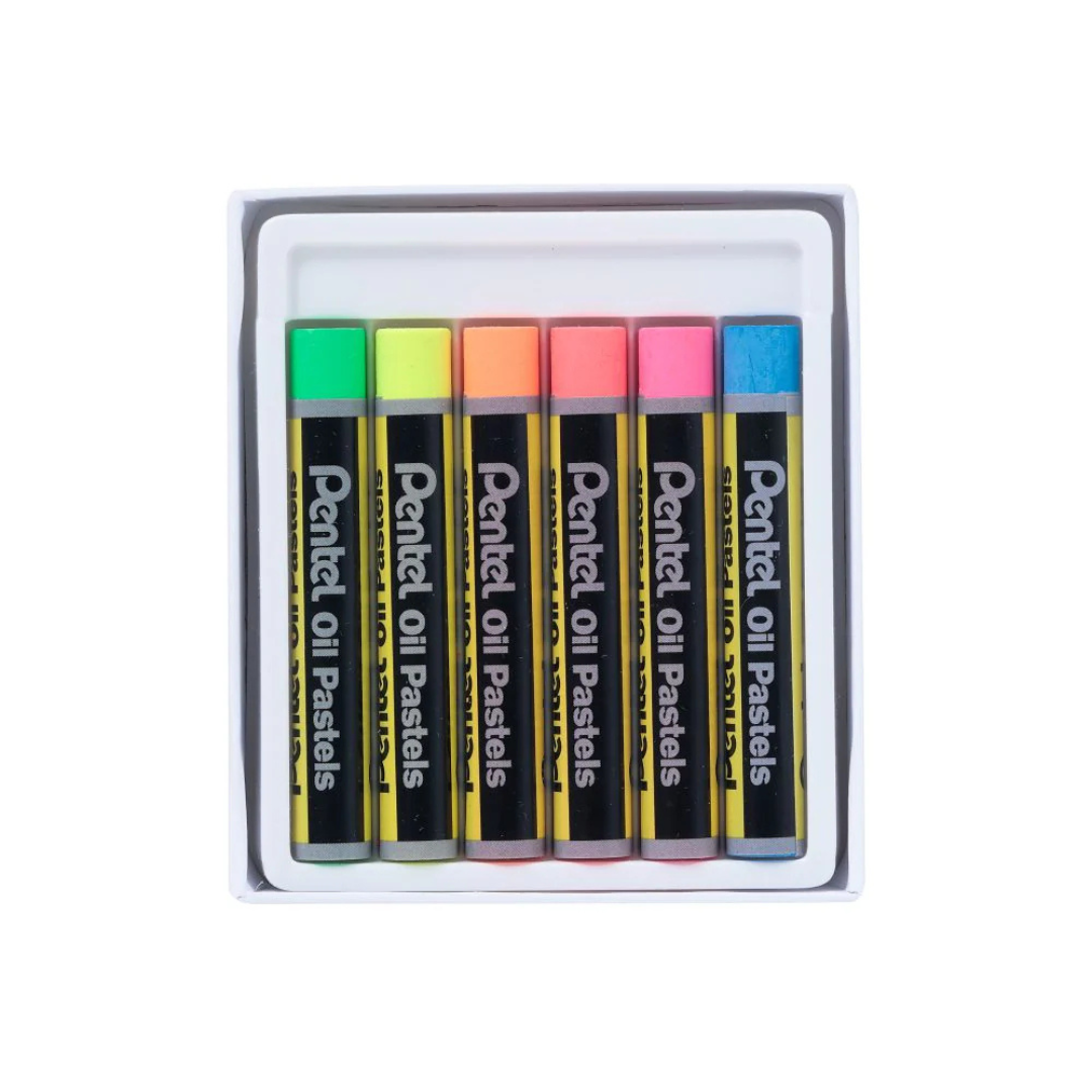 Pentel Oil Pastels Fluorescent Colours (Pack of 6) - Image 3