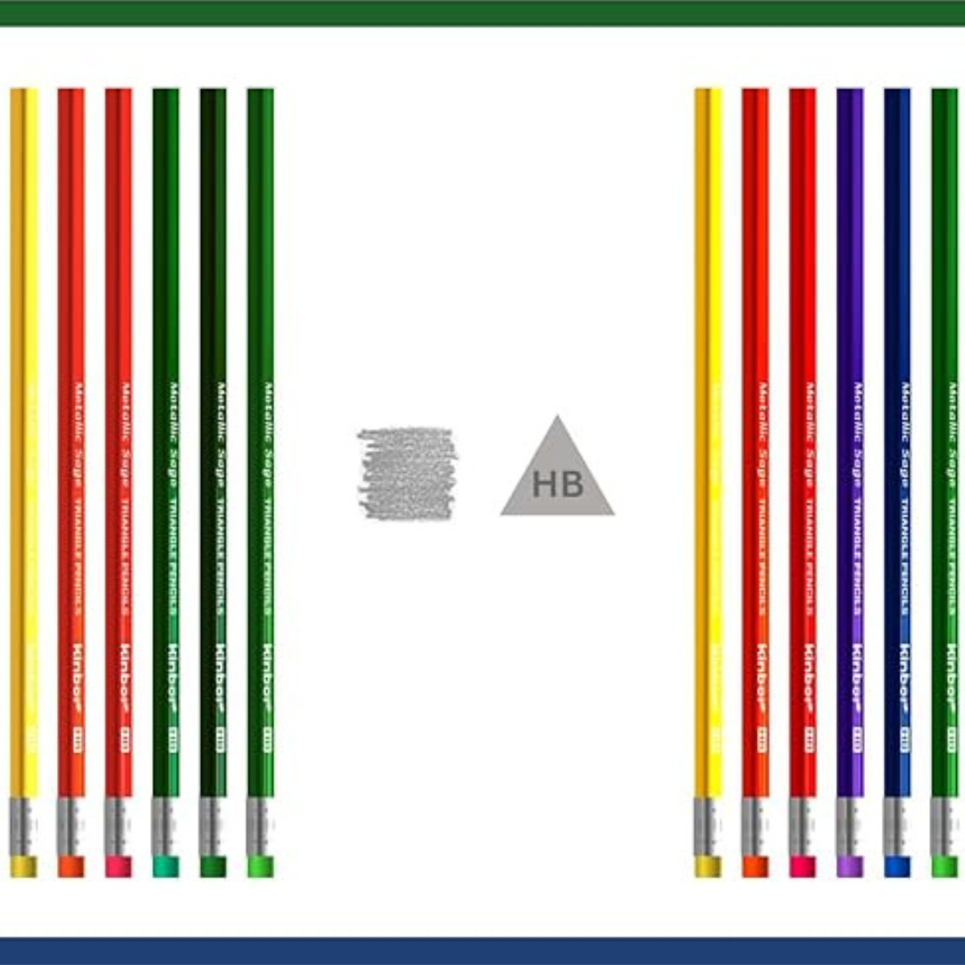Kinbor Metallic Sage triangle Pencils  HB - Image 3