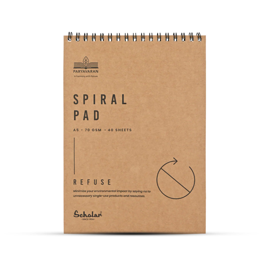 Scholar A5 Paryavaran Ruled Spiral Pad (Pack of 8)