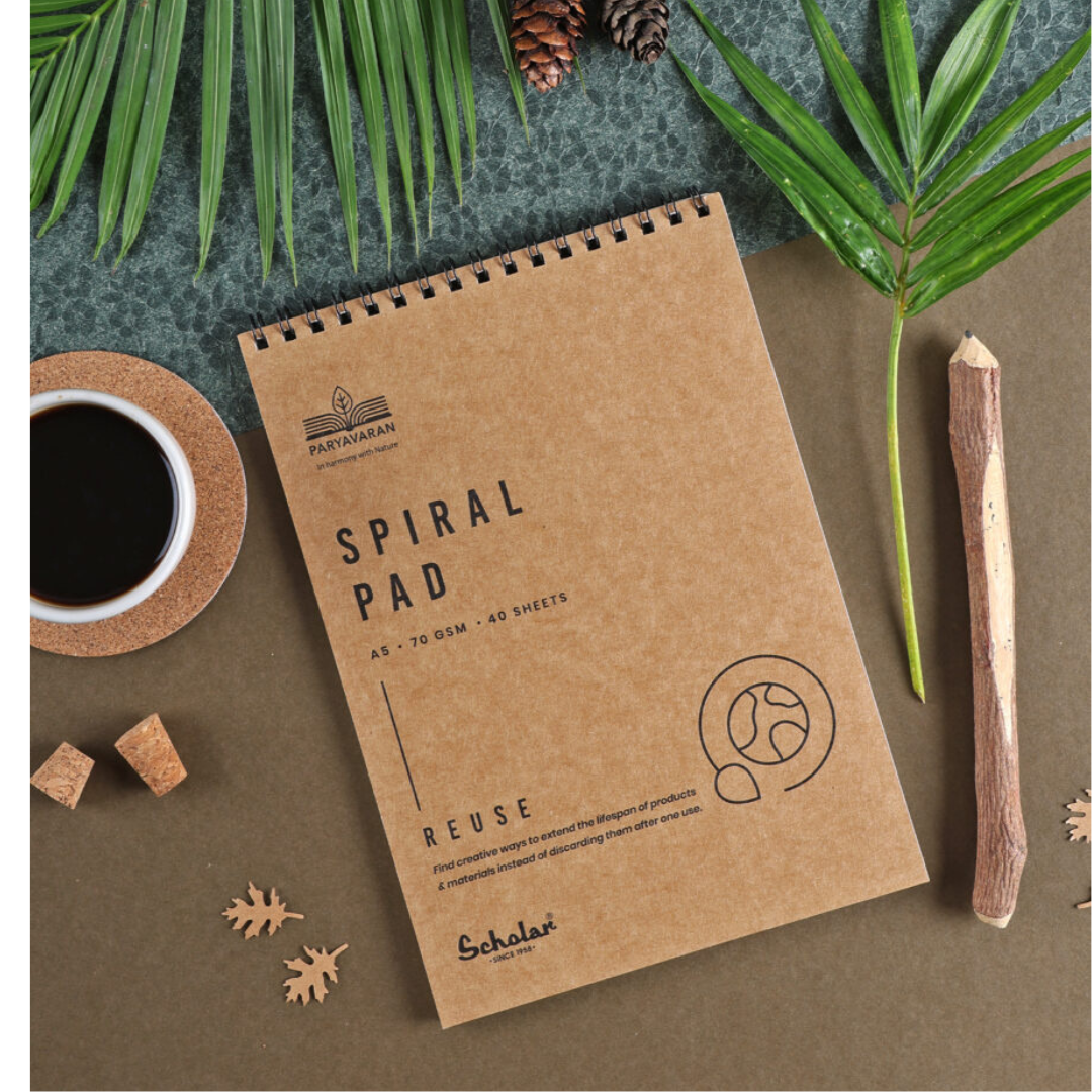 Scholar A5 Paryavaran Ruled Spiral Pad (Pack of 8) - Image 3