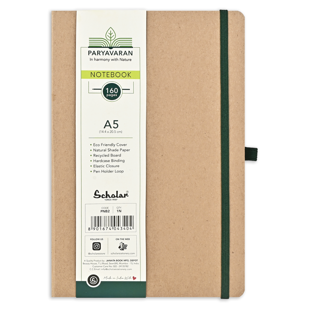 Scholar Paryavaran A5 Ruled Notebook