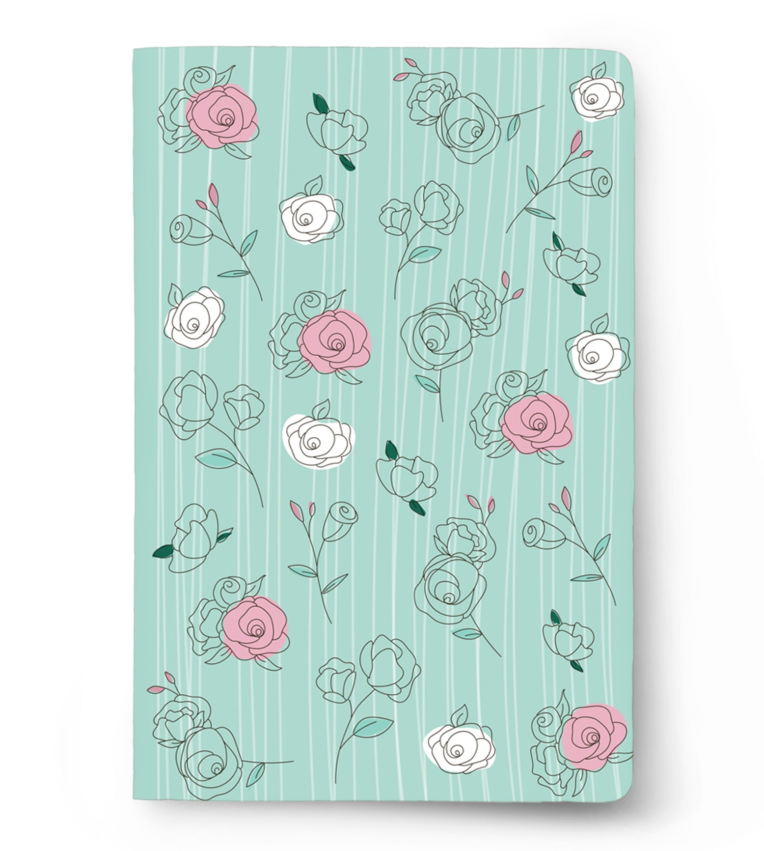 The Pastel Mint Roses: Plain Notebook